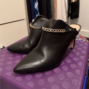 White House Black Market Black Mules with Pointed Toe and Stiletto Heel